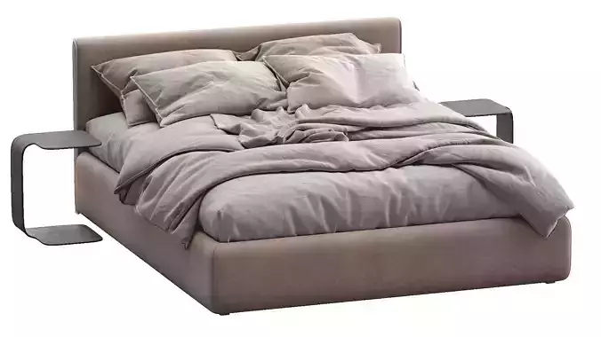 Leather Bed TANGRAM By Vibieffe 3D model
