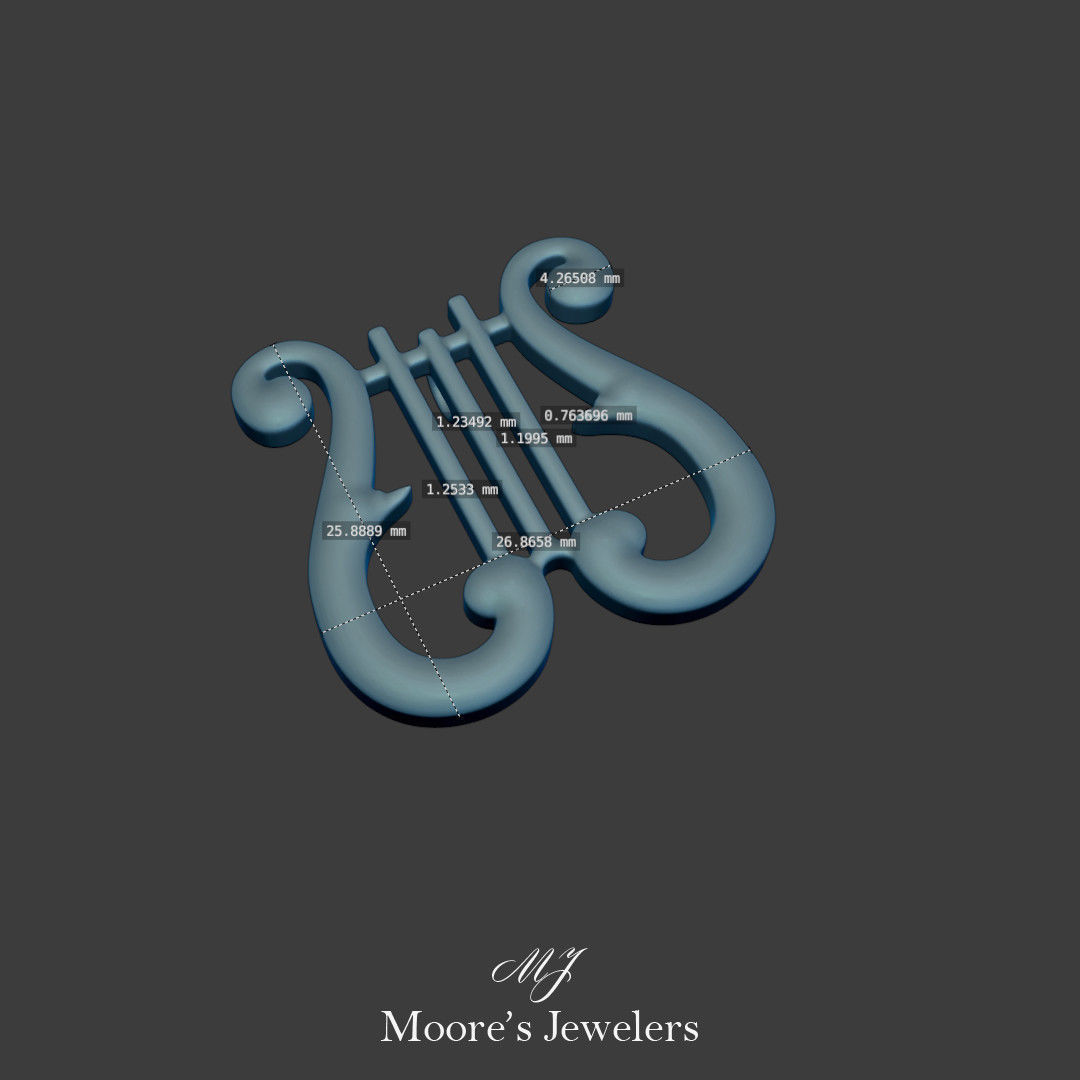 Musical Stand Pendant 3d Model 3D print model_8