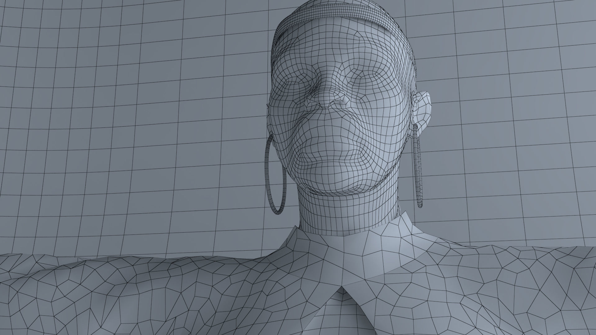 ZBrush African Female 01 Low-poly 3D model_20