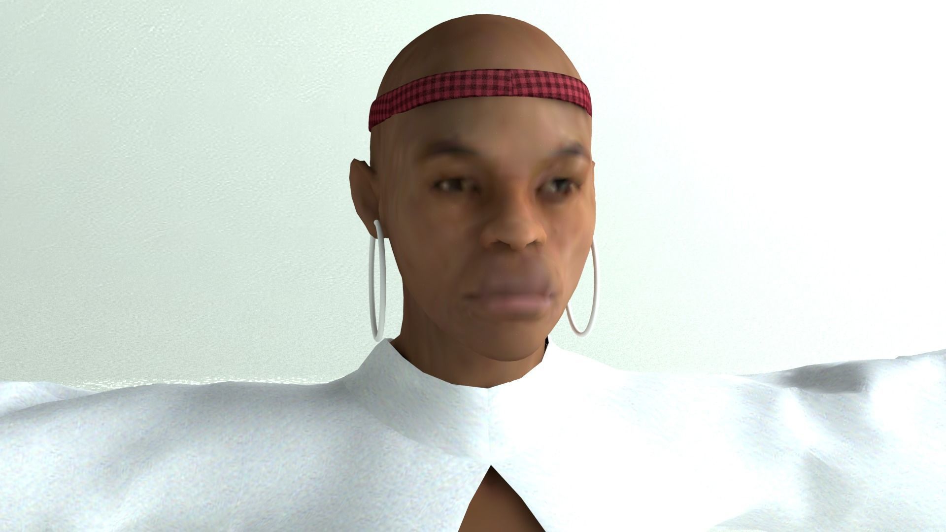 ZBrush African Female 01 Low-poly 3D model_9