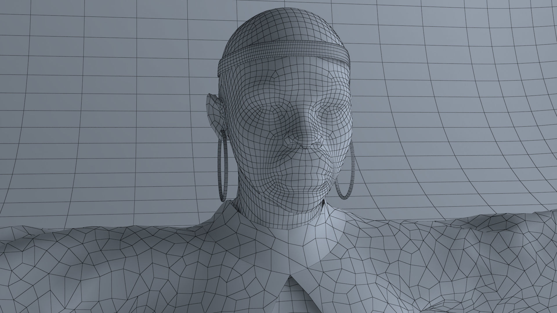 ZBrush African Female 01 Low-poly 3D model_19