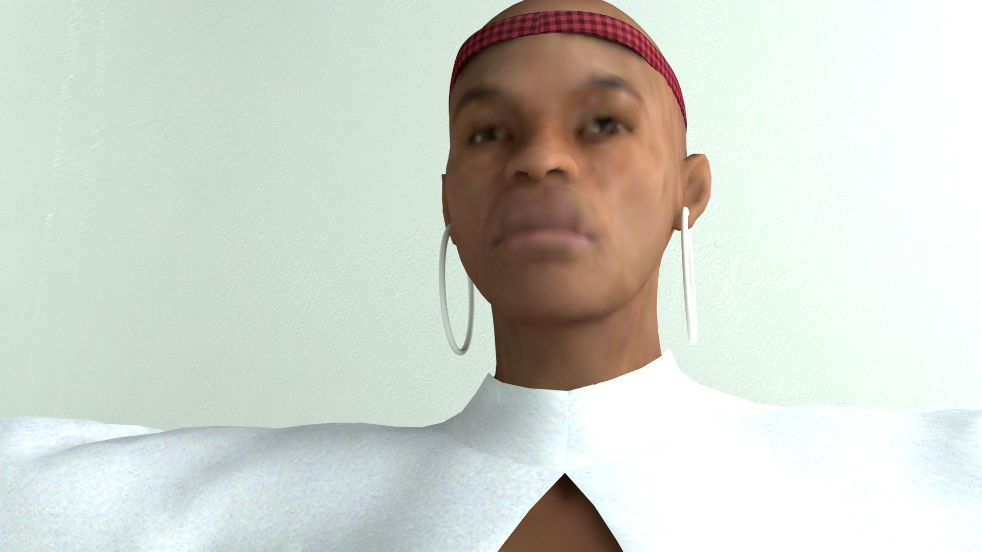 ZBrush African Female 01 Low-poly 3D model_10