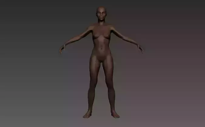 ZBrush African Female 01 Low-poly 3D model