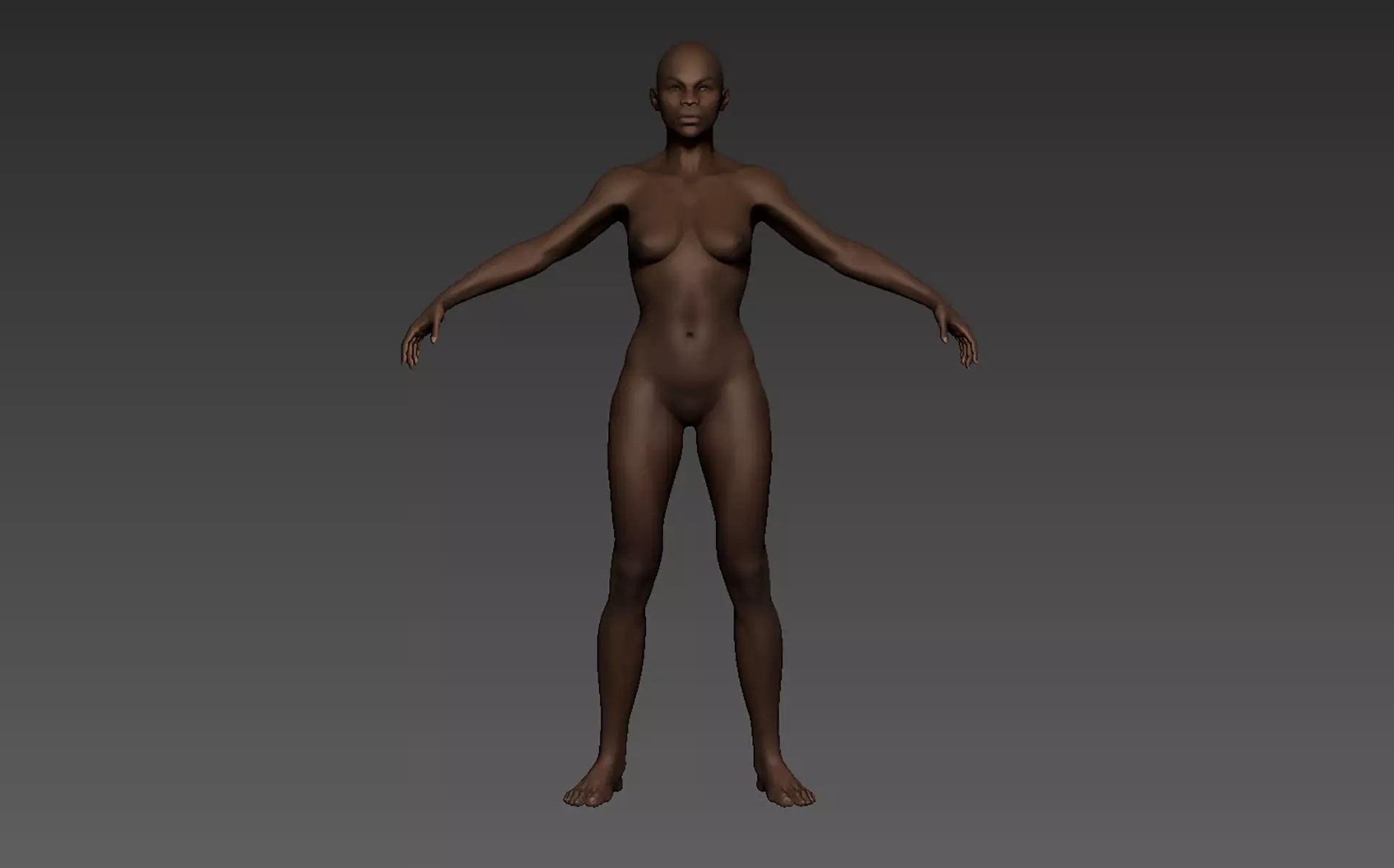 ZBrush African Female 01 Low-poly 3D model_0