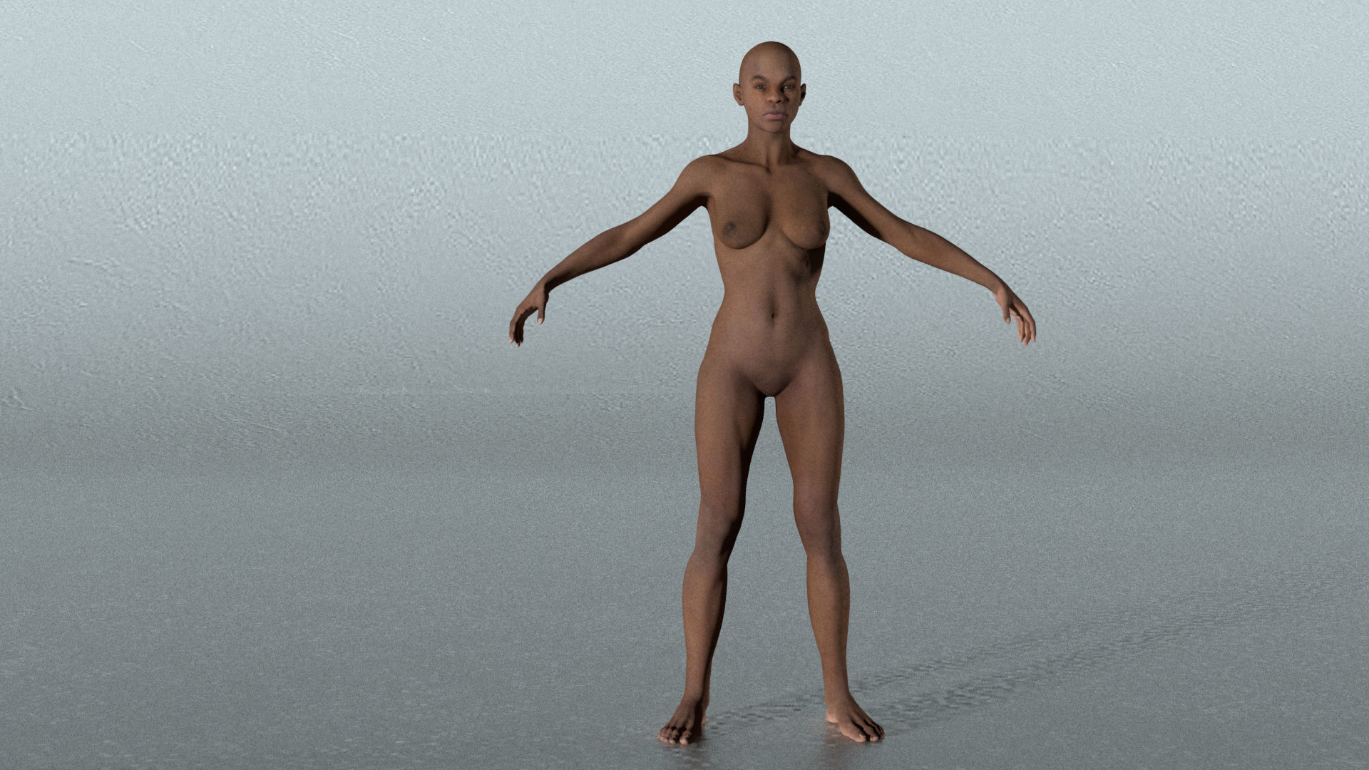 ZBrush African Female 01 Low-poly 3D model_4