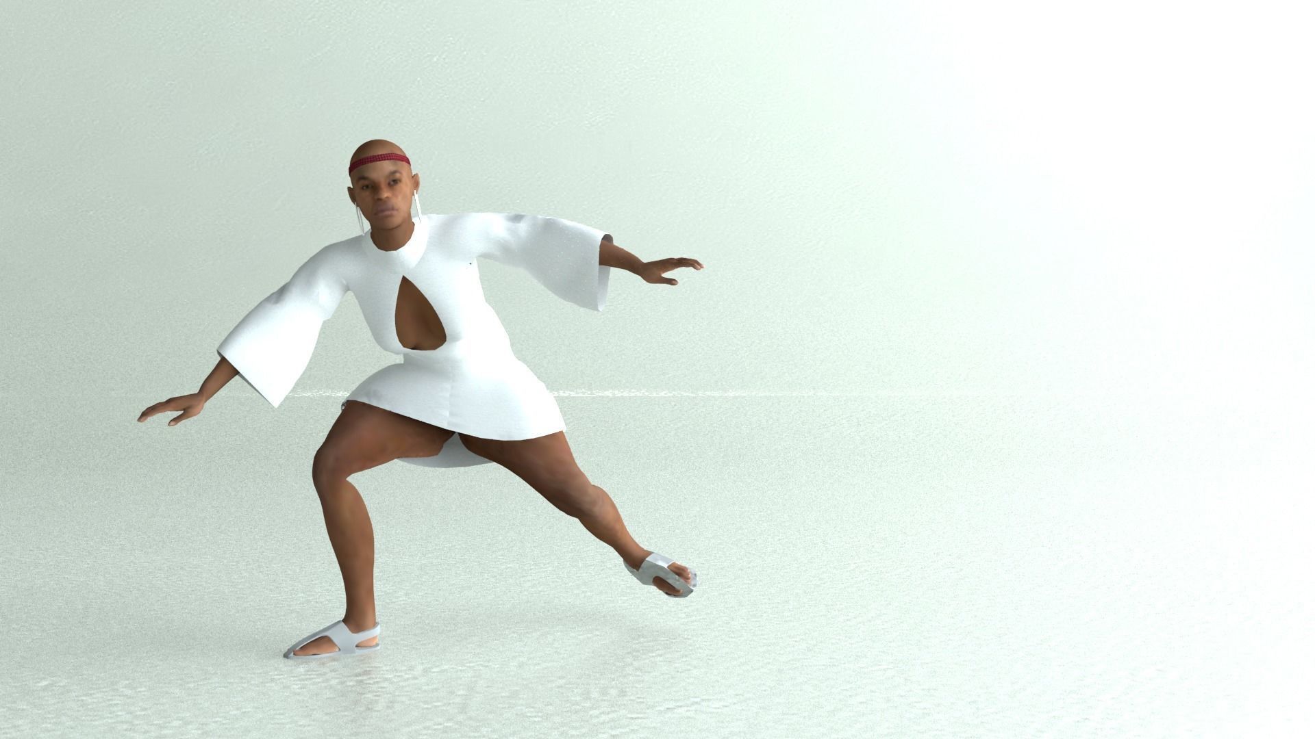 ZBrush African Female 01 Low-poly 3D model_11