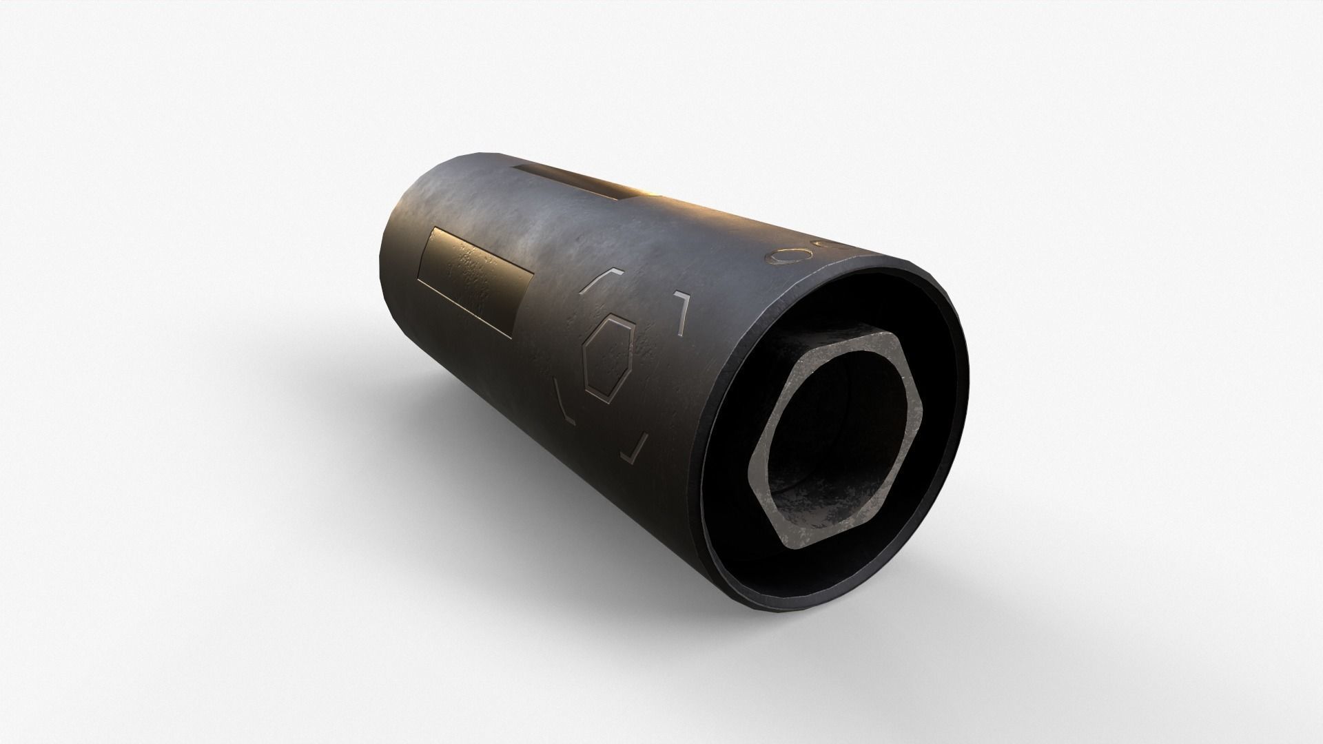 Silencer V5 Low-poly 3D model_3