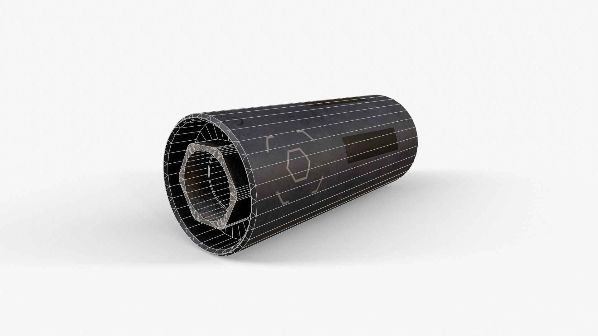 Silencer V5 Low-poly 3D model_6