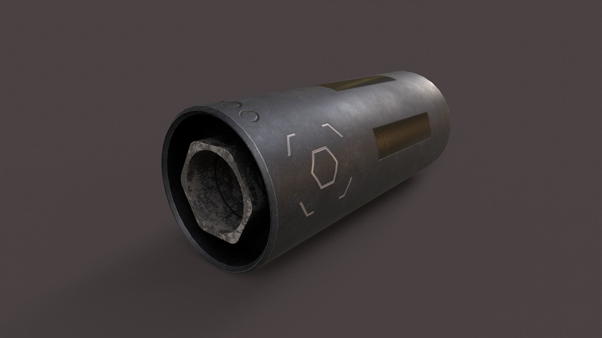 Silencer V5 Low-poly 3D model_9