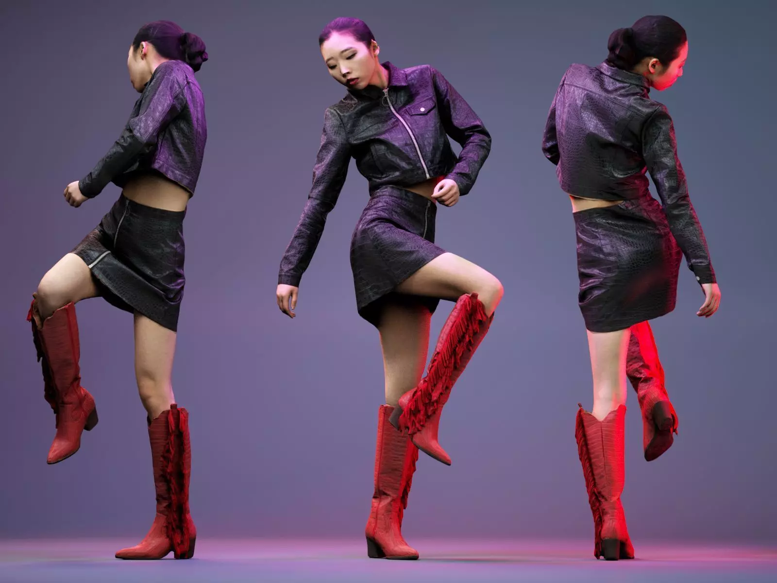 Black Crock Asian Model Low-poly 3D model_0