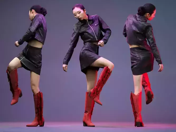 Black Crock Asian Model Low-poly 3D model