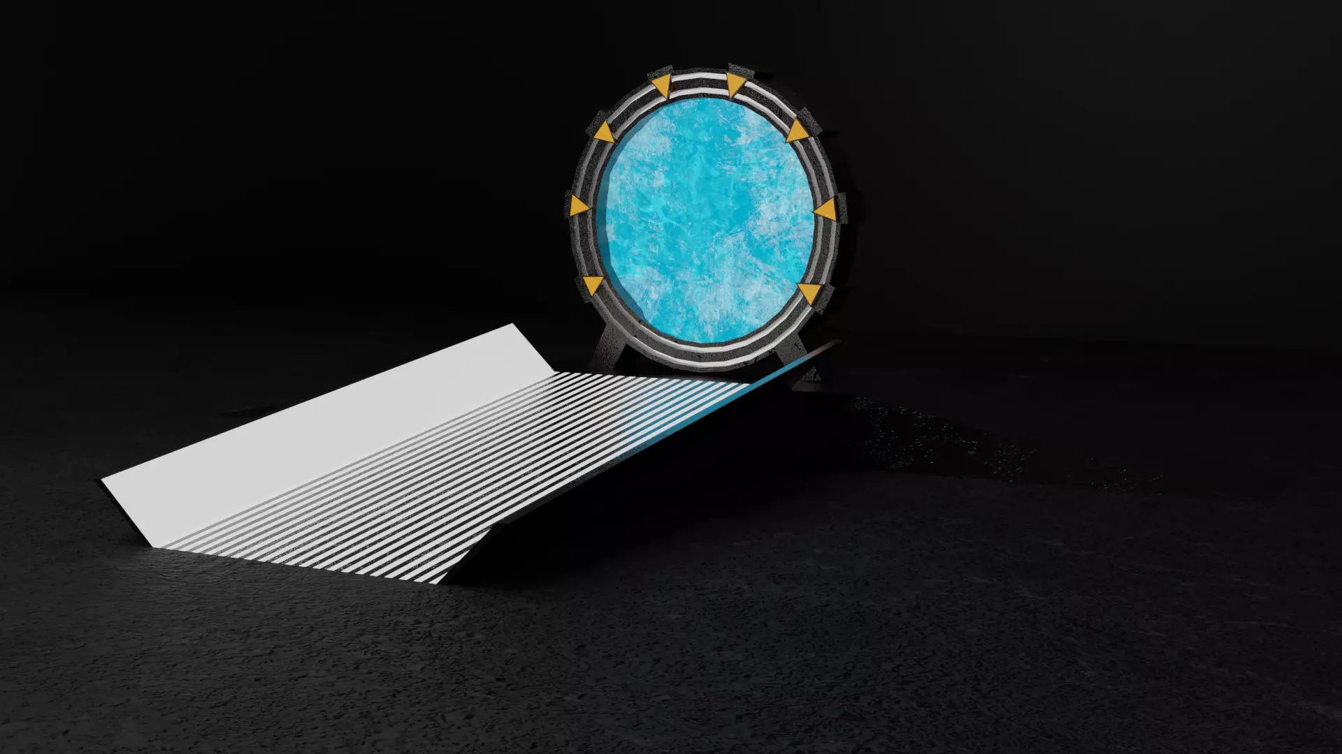 Portal doorway with light in middle Low-poly 3D model