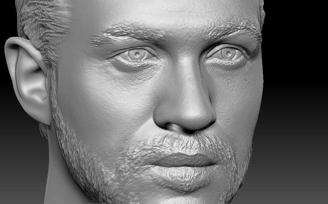 Tom Hardy bust 3D printing ready stl obj formats 3D print model_17