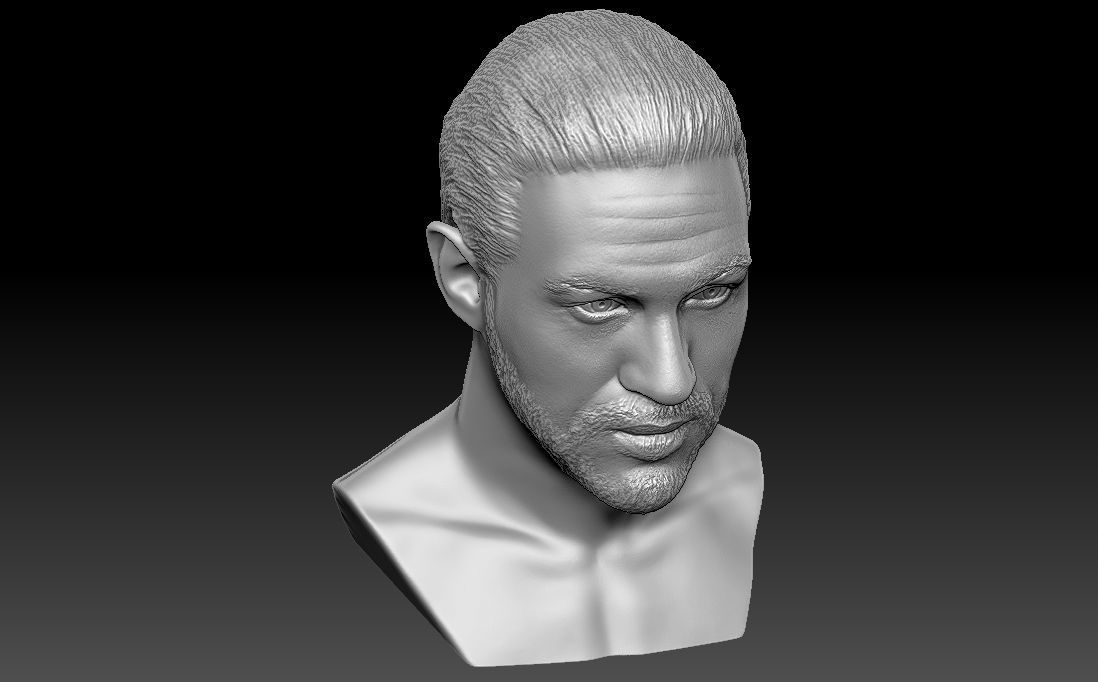 Tom Hardy bust 3D printing ready stl obj formats 3D print model_13