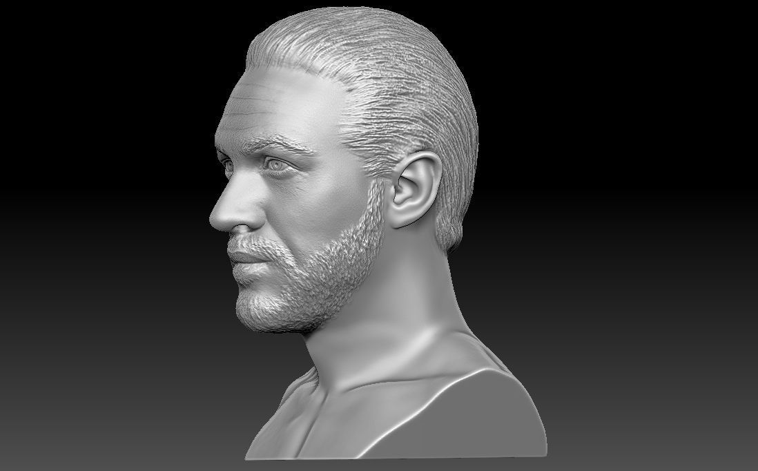 Tom Hardy bust 3D printing ready stl obj formats 3D print model_3