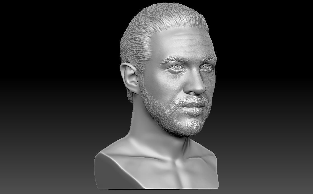 Tom Hardy bust 3D printing ready stl obj formats 3D print model_10
