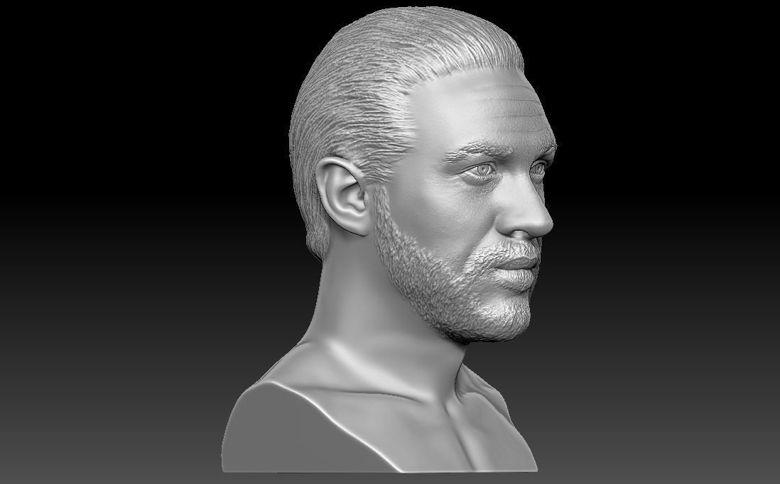 Tom Hardy bust 3D printing ready stl obj formats 3D print model_9