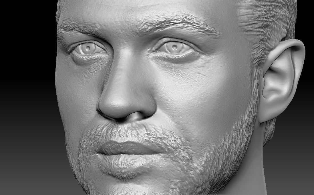 Tom Hardy bust 3D printing ready stl obj formats 3D print model_18