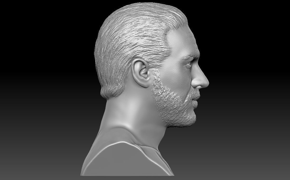 Tom Hardy bust 3D printing ready stl obj formats 3D print model_8