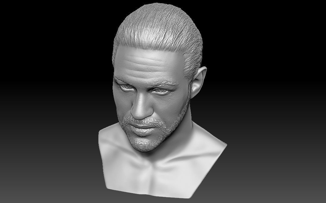 Tom Hardy bust 3D printing ready stl obj formats 3D print model_14
