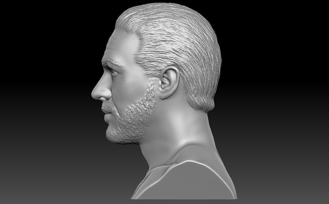 Tom Hardy bust 3D printing ready stl obj formats 3D print model_4