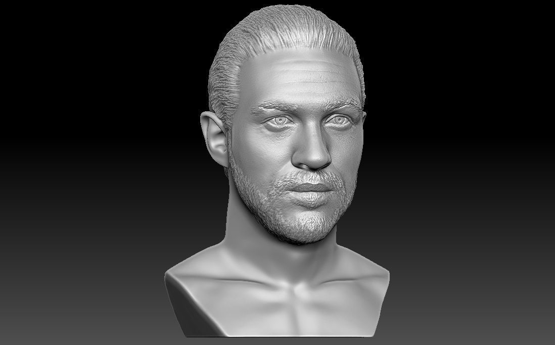 Tom Hardy bust 3D printing ready stl obj formats 3D print model_11