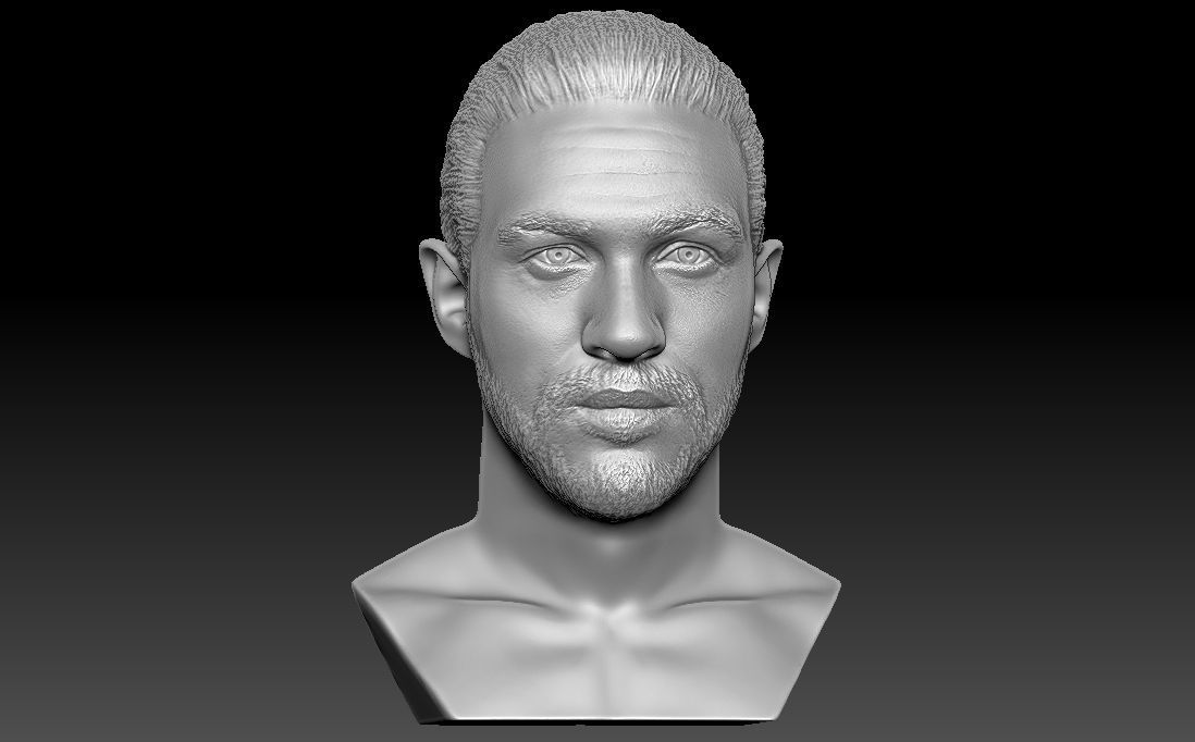 Tom Hardy bust 3D printing ready stl obj formats 3D print model_12