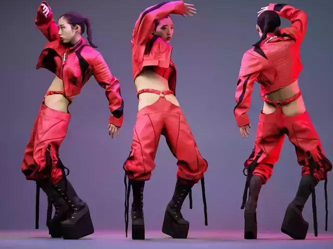 Motorcycle Girl doing Matrix Move