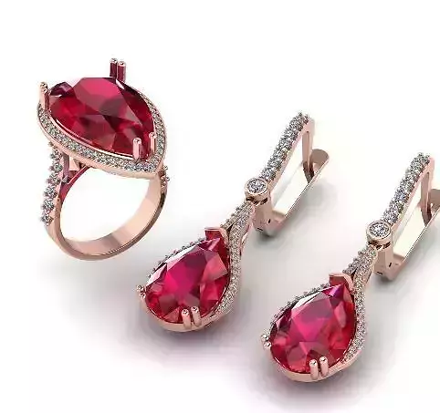 5 A Ring earrings set