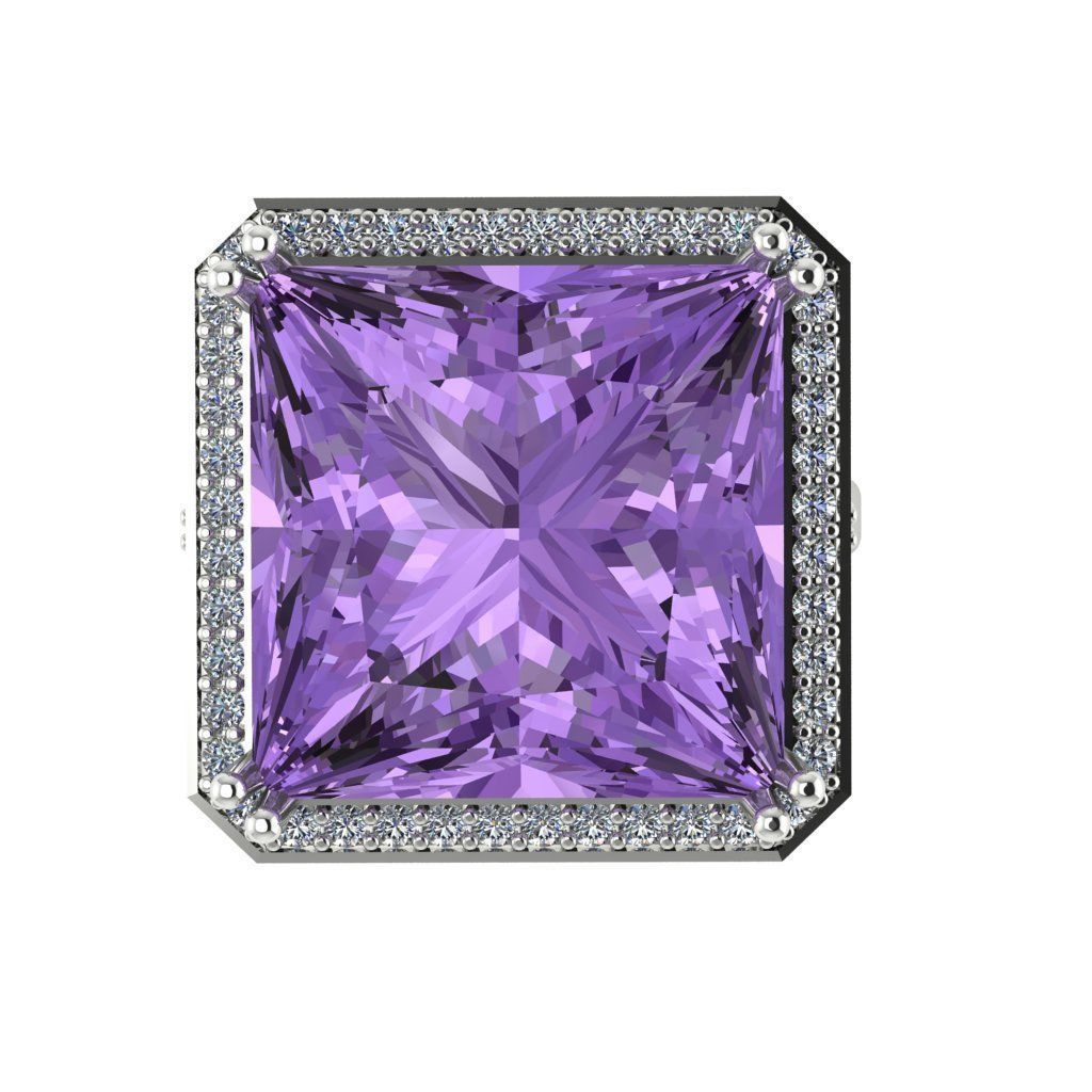 4 A ring amethyst and diamond 3D print model_1