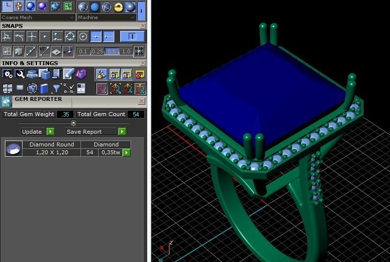 4 A ring amethyst and diamond 3D print model_2