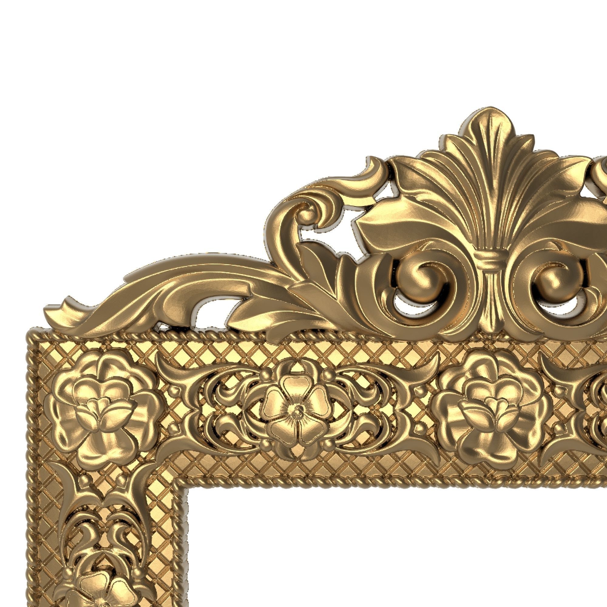 Carved Picture Frame 3D model_1