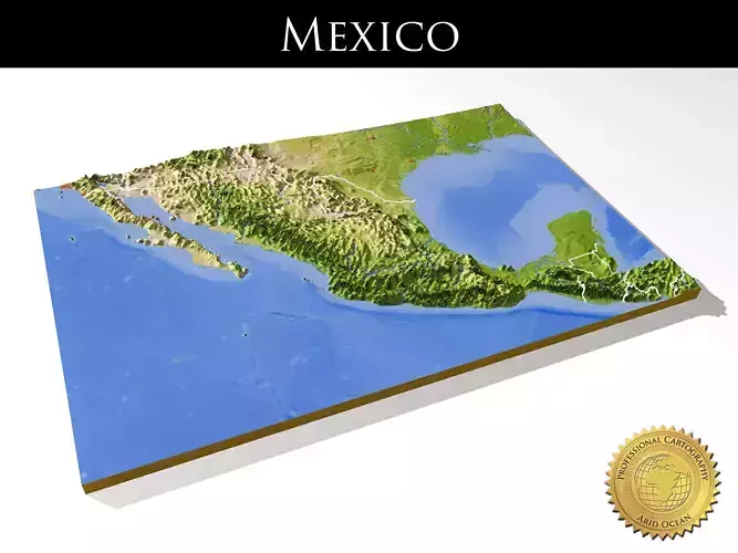 Mexico High resolution 3D relief maps