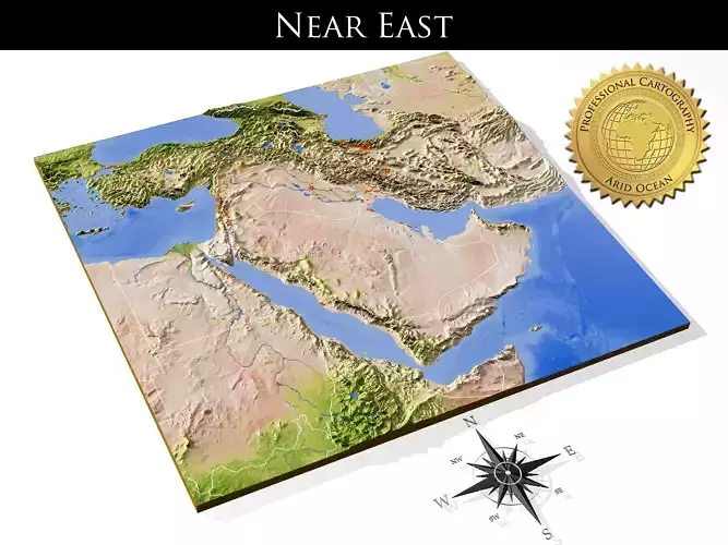 Near East High resolution 3D relief maps 3D model