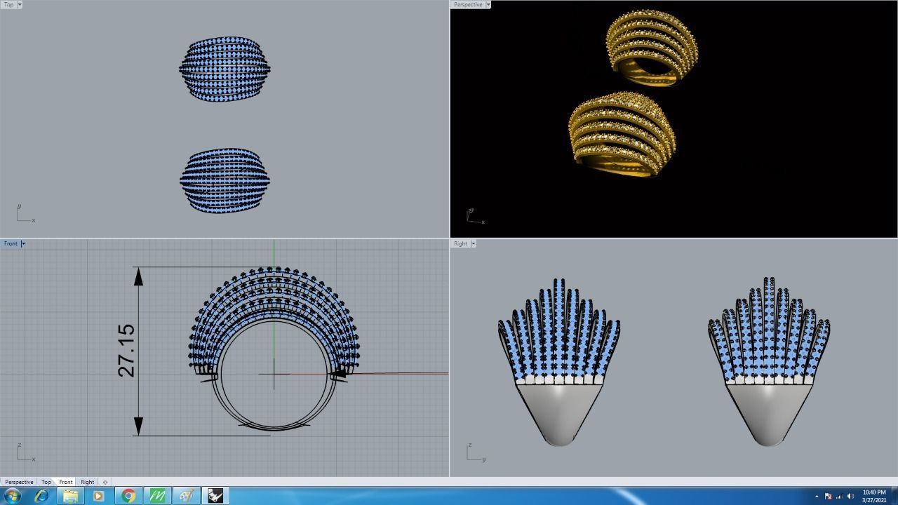 RINGS two gold on computer screen Free 3D print model_2
