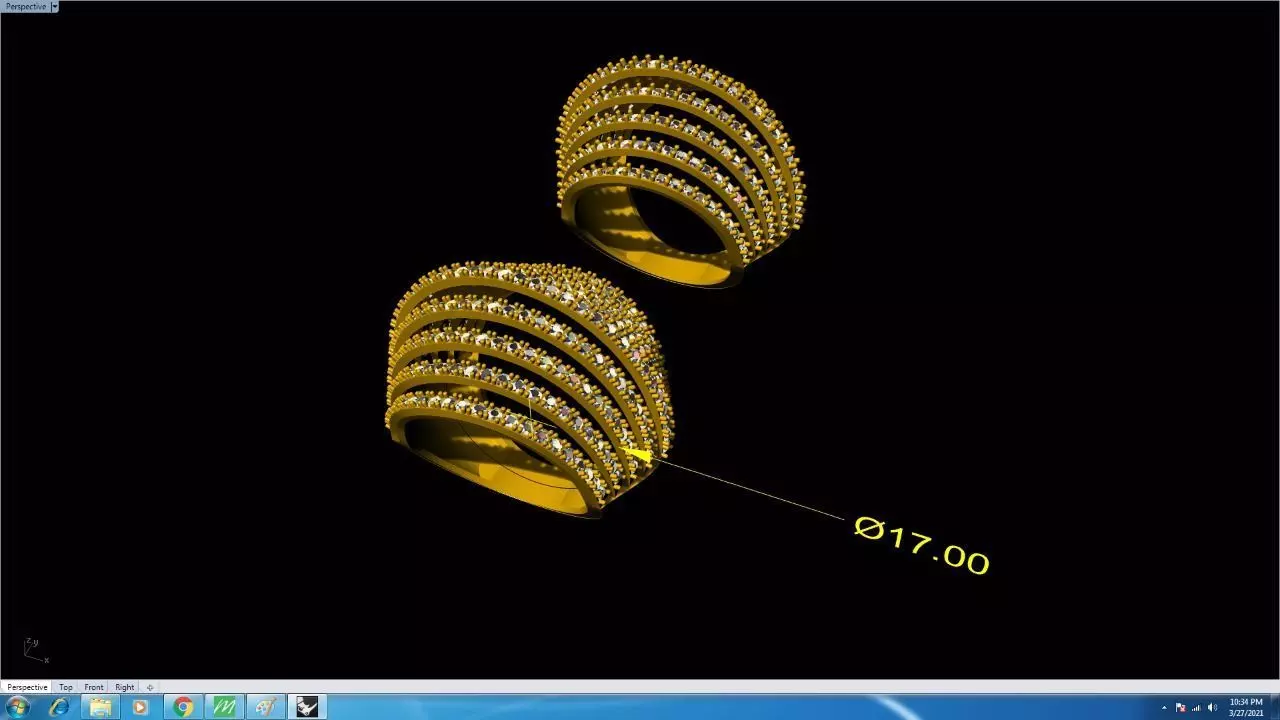 RINGS two gold on computer screen Free 3D print model_0