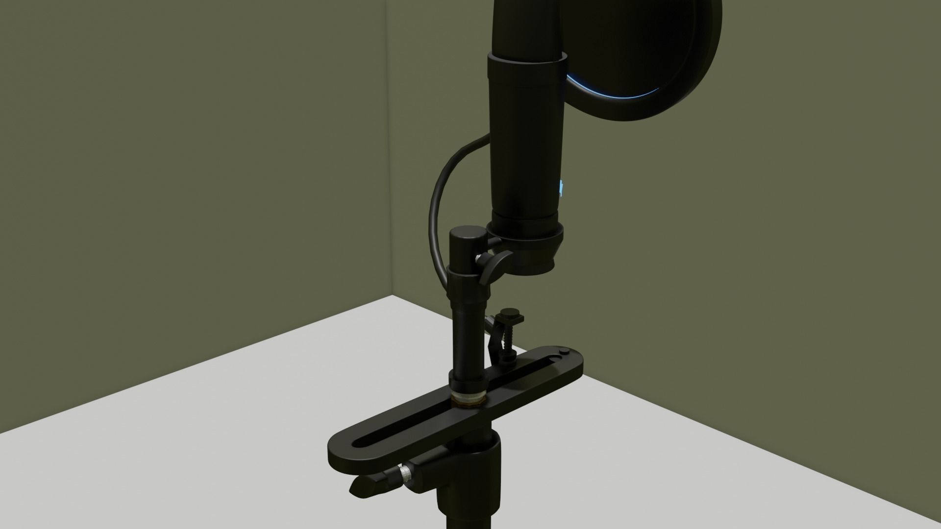 microphone stand Free low-poly 3D model_2