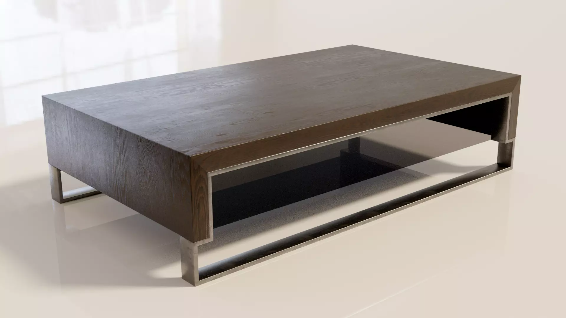 Designer Coffee Table Wood 3D model_0