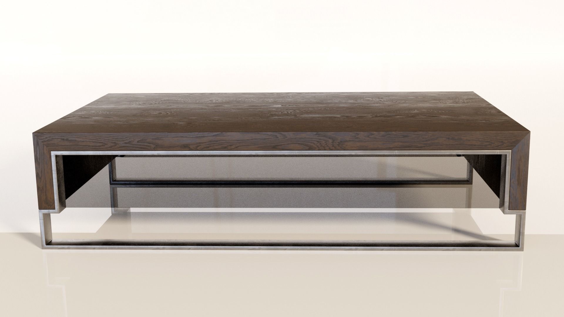 Designer Coffee Table Wood 3D model_1