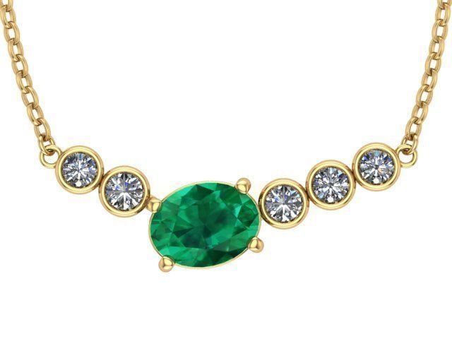 Emerald Pendant 026 3D print model_3