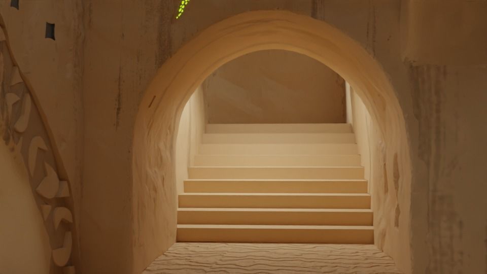 Jabbas Throne Room - Set 4 - Side entrance 1-6 scale Hottoys 3D print model_39