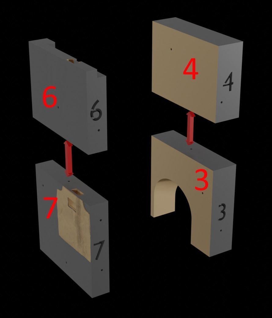 Jabbas Throne Room - Set 4 - Side entrance 1-6 scale Hottoys 3D print model_31