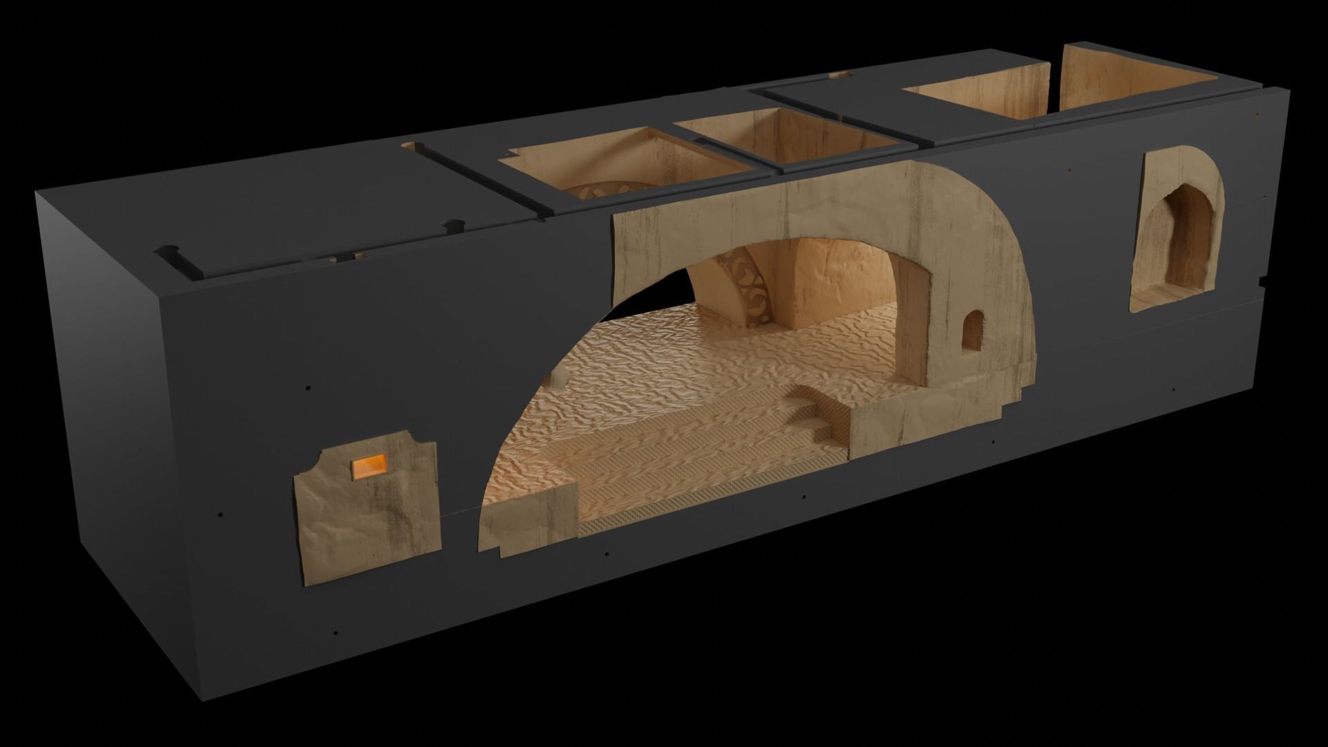 Jabbas Throne Room - Set 4 - Side entrance 1-6 scale Hottoys 3D print model_5