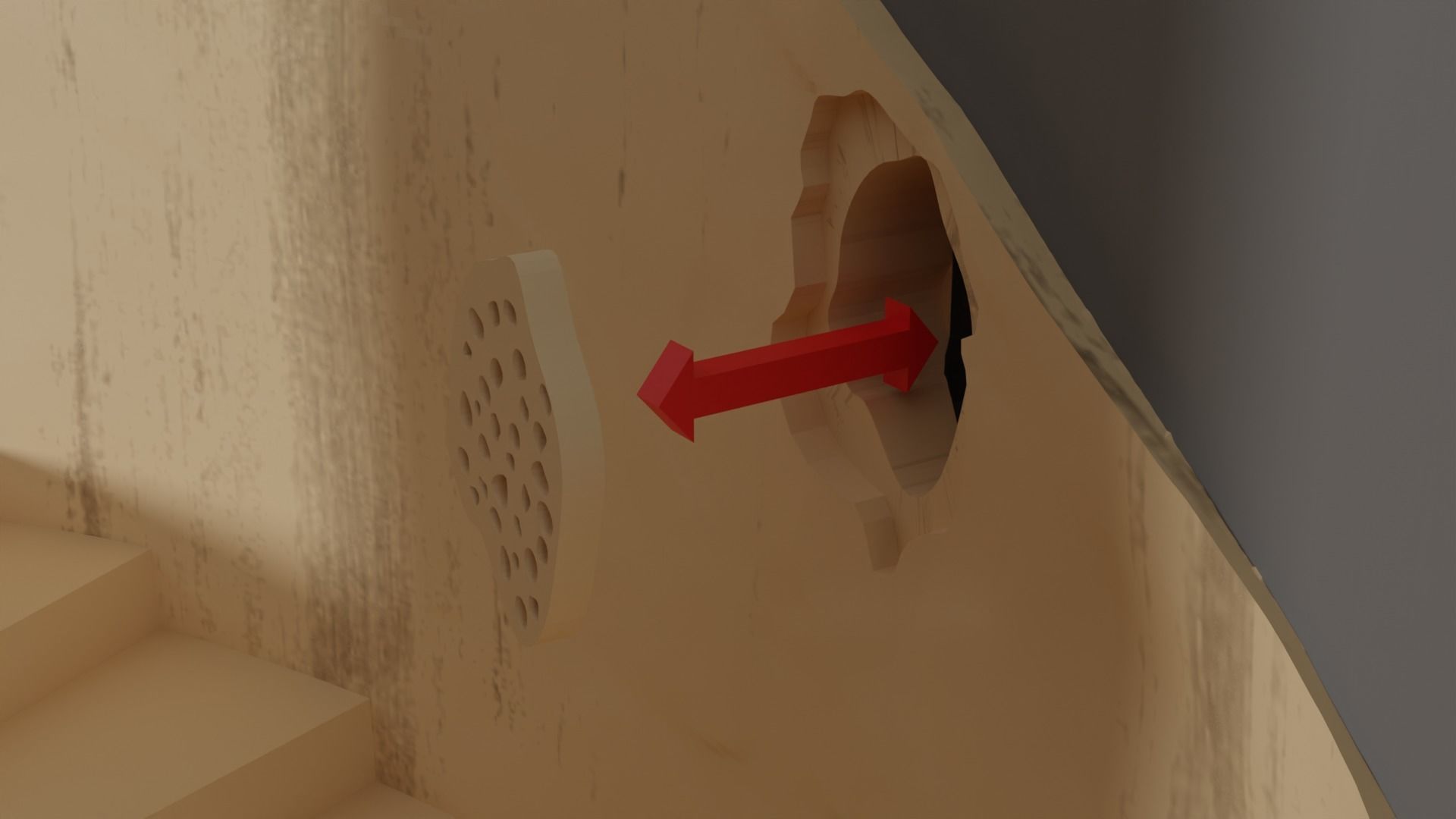 Jabbas Throne Room - Set 4 - Side entrance 1-6 scale Hottoys 3D print model_33