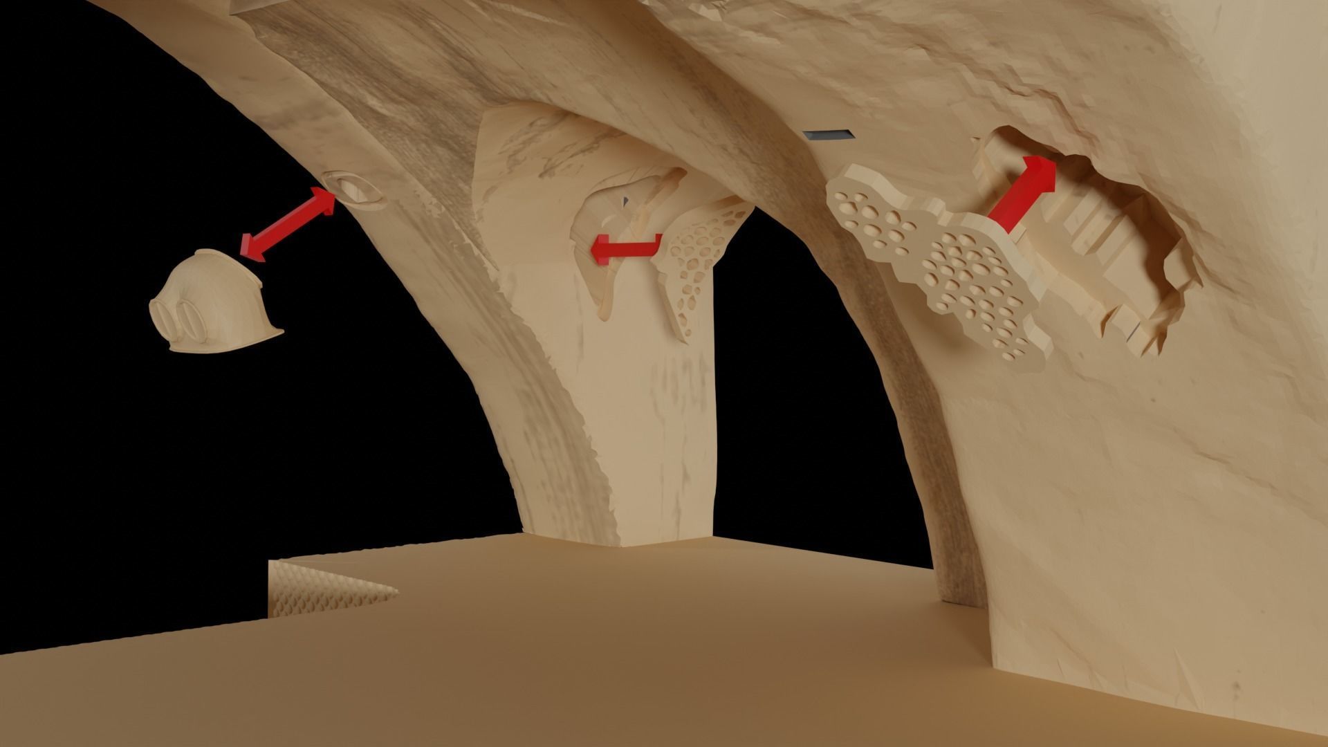 Jabbas Throne Room - Set 4 - Side entrance 1-6 scale Hottoys 3D print model_27