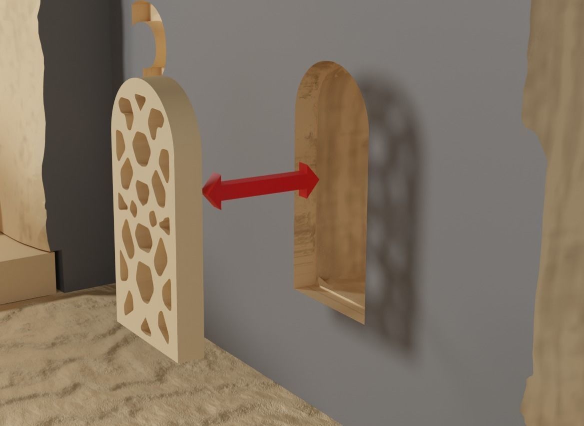 Jabbas Throne Room - Set 4 - Side entrance 1-6 scale Hottoys 3D print model_19