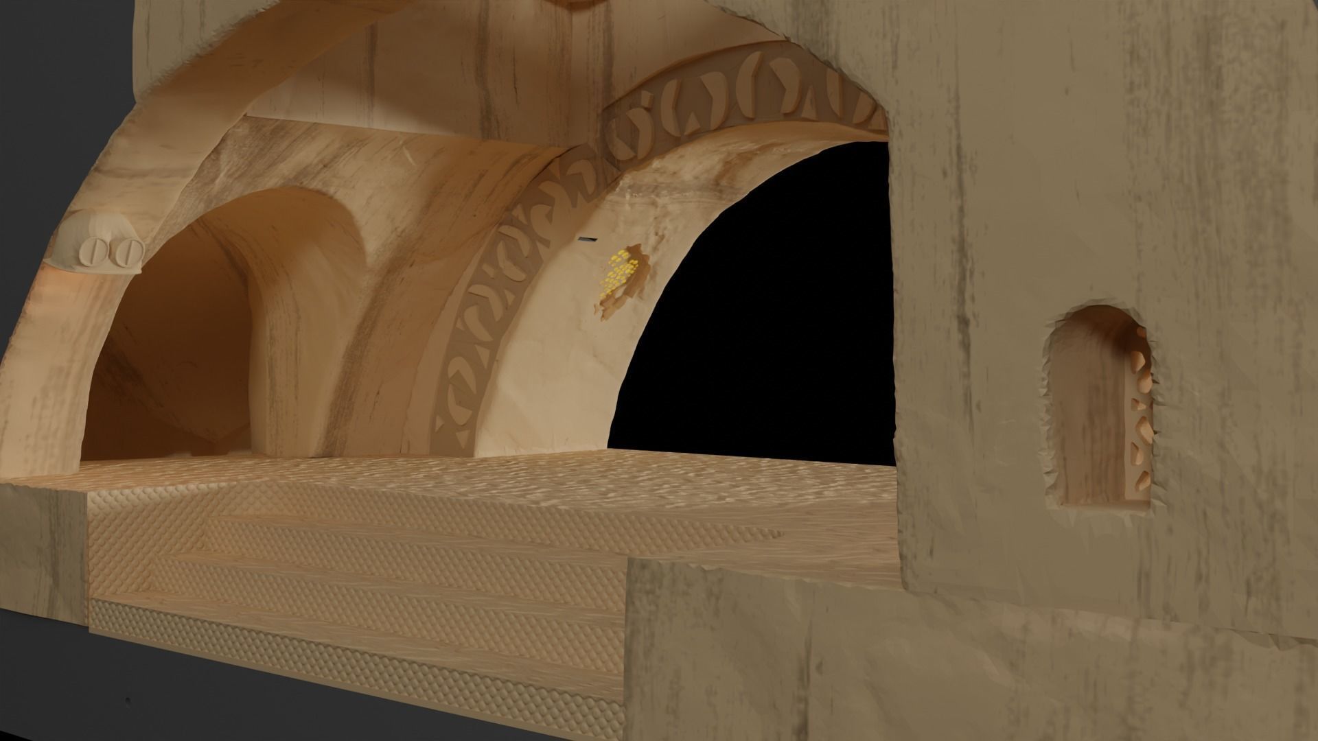 Jabbas Throne Room - Set 4 - Side entrance 1-6 scale Hottoys 3D print model_9