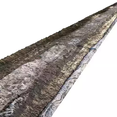  Dirt spring road material with snow 01 Low-poly 3D model