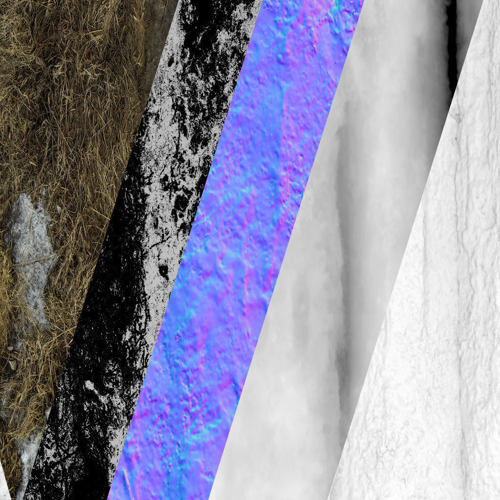 Dirt spring road material with snow 01 Low-poly 3D model_5