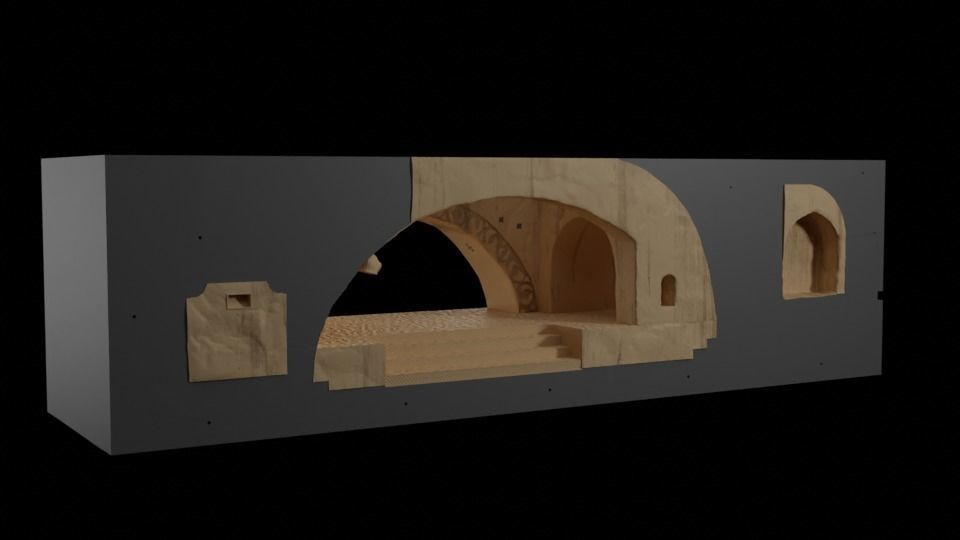 Jabbas Throne Room -Set 4- Side entrance 1-12 scale Blackseries 3D print model_40